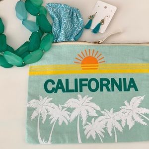 Destination California Canvas Travel Clutch